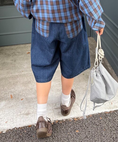 CIAOPANIC TYPY（チャオパニックティピー）の「【UNISEX】バックチェックポケットハーフパンツ（その他パンツ・レディース・ベージュ/インディゴブルー/ブラック・MEDIUM/LARGE）」の20枚目の写真