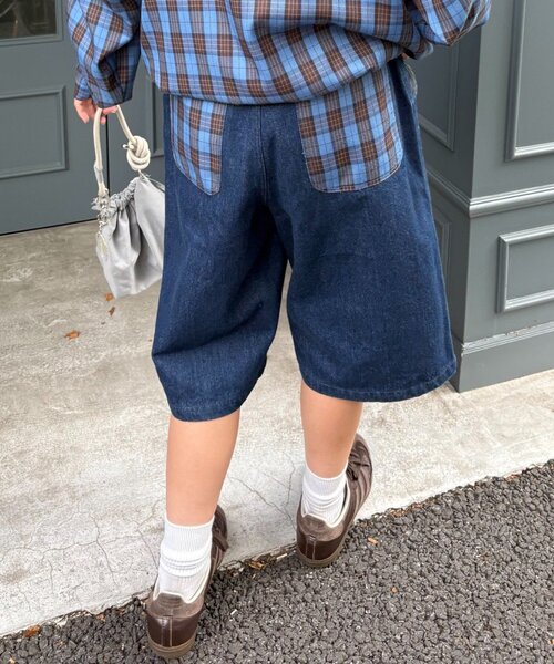 CIAOPANIC TYPY（チャオパニックティピー）の「【UNISEX】バックチェックポケットハーフパンツ（その他パンツ・レディース・ベージュ/インディゴブルー/ブラック・MEDIUM/LARGE）」の22枚目の写真