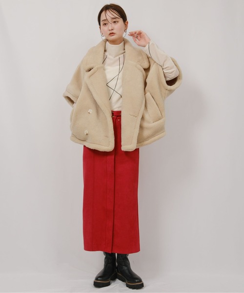 palm RICHE(ポームリシュ)の「ストレッチスエードタイトスカート(スカート・レディース・レッド/ブラック/アイボリー・M)」の22枚目の写真