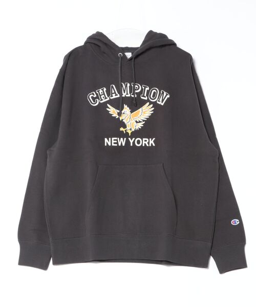Champion(チャンピオン)の「【Champion】C3-C102/HOODED SWEATSHIRT/フーディー/チャンピオン(パーカー・メンズ・ブラウン/ブルー/ブラック・XL/L/M)」の2枚目の写真