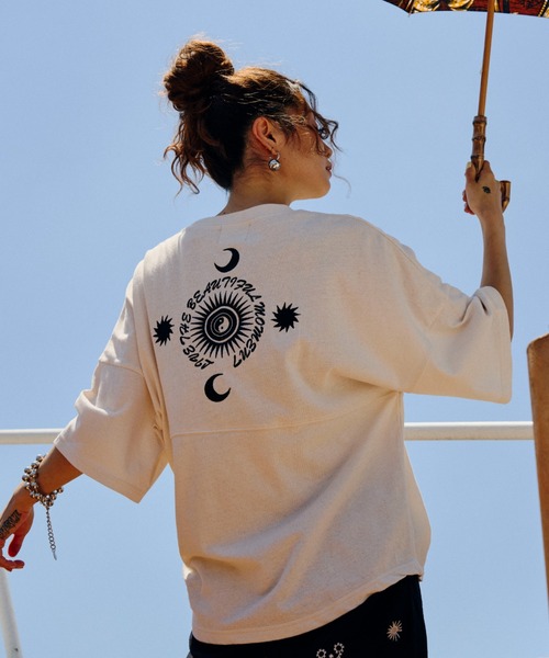 tシャツ (HLAADA for ROSEBUD)EMBROIDERY FOOT BALL TEE レディース HLAADA for ROSEBUD)EMBROIDERY FOOT BALL TEE（Tシャツ