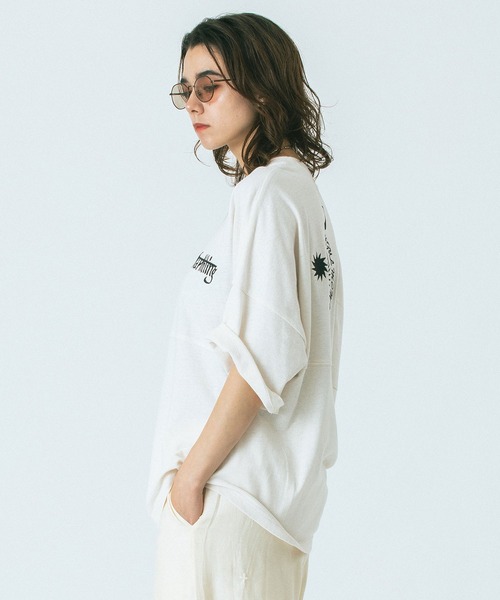 カットソー HLAADAforROSEBUD/EMBROIDERY FOOT BALL TEE ROSE BUD｜HLAADAforROSEBUD/EMBROIDERY FOOT BALL TEE
