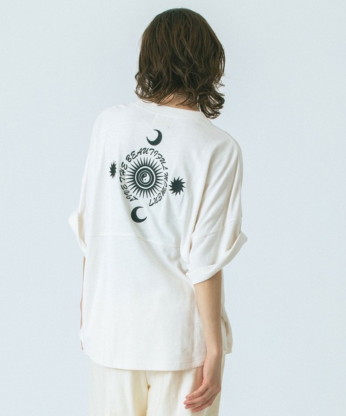 tシャツ (HLAADA for ROSEBUD)EMBROIDERY FOOT BALL TEE レディース HLAADA for ROSEBUD)EMBROIDERY FOOT BALL TEE（Tシャツ