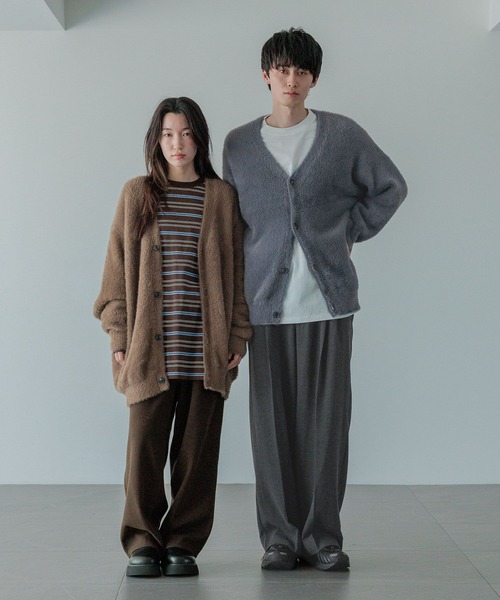 LOWRYS FARM（ローリーズファーム）の「【LFM(U)】シャギーヤーンカーディガン　 571346（カーディガン/ボレロ・メンズ・ブルー/チャコールグレー/グレー/ブラウン/イエロー/ピンク・FREE）」の13枚目の写真