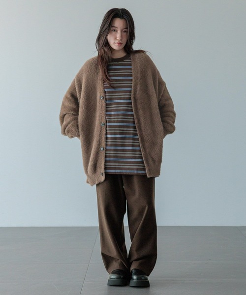 LOWRYS FARM（ローリーズファーム）の「【LFM(U)】シャギーヤーンカーディガン　 571346（カーディガン/ボレロ・メンズ・ブルー/チャコールグレー/グレー/ブラウン/イエロー/ピンク・FREE）」の14枚目の写真