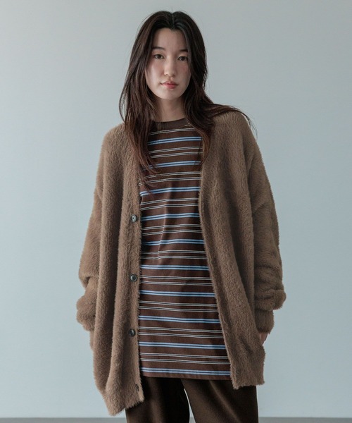 LOWRYS FARM（ローリーズファーム）の「【LFM(U)】シャギーヤーンカーディガン　 571346（カーディガン/ボレロ・メンズ・ブルー/チャコールグレー/グレー/ブラウン/イエロー/ピンク・FREE）」の16枚目の写真