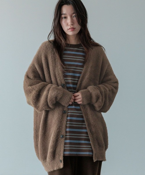 LOWRYS FARM（ローリーズファーム）の「【LFM(U)】シャギーヤーンカーディガン　 571346（カーディガン/ボレロ・メンズ・ブルー/チャコールグレー/グレー/ブラウン/イエロー/ピンク・FREE）」の17枚目の写真