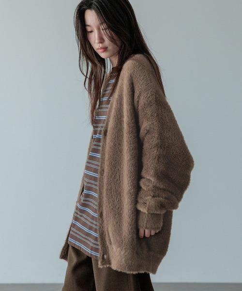 LOWRYS FARM（ローリーズファーム）の「【LFM(U)】シャギーヤーンカーディガン　 571346（カーディガン/ボレロ・メンズ・ブルー/チャコールグレー/グレー/ブラウン/イエロー/ピンク・FREE）」の18枚目の写真