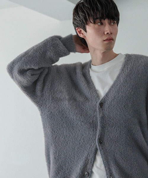 LOWRYS FARM（ローリーズファーム）の「【LFM(U)】シャギーヤーンカーディガン　 571346（カーディガン/ボレロ・メンズ・ブルー/チャコールグレー/グレー/ブラウン/イエロー/ピンク・FREE）」の21枚目の写真