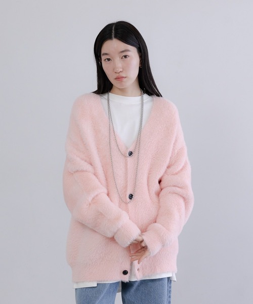 LOWRYS FARM（ローリーズファーム）の「【LFM(U)】シャギーヤーンカーディガン　 571346（カーディガン/ボレロ・メンズ・ブルー/チャコールグレー/グレー/ブラウン/イエロー/ピンク・FREE）」の10枚目の写真