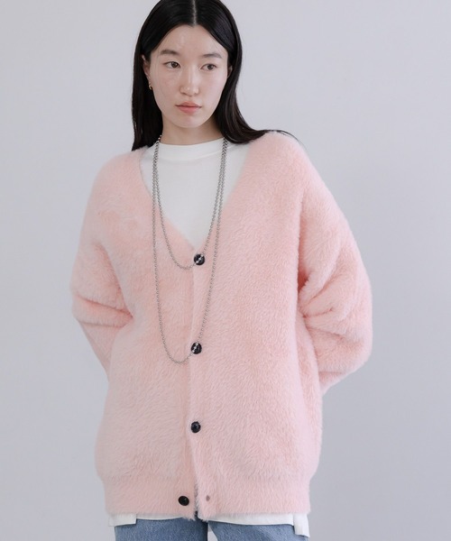 LOWRYS FARM（ローリーズファーム）の「【LFM(U)】シャギーヤーンカーディガン　 571346（カーディガン/ボレロ・メンズ・ブルー/チャコールグレー/グレー/ブラウン/イエロー/ピンク・FREE）」の9枚目の写真