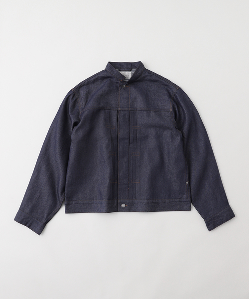 B.C STOCK（ベーセーストック）の「8.5oz テンセルデニム BRIGHT スタンドカラージャケット（デニムジャケット・メンズ・ブラック/ネイビー・MEDIUM/LARGE）」の11枚目の写真