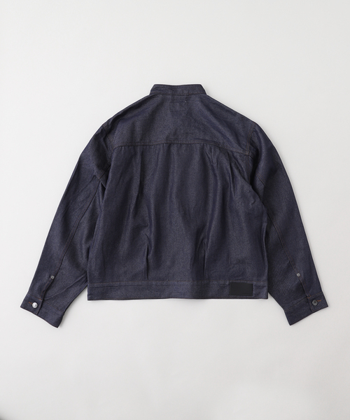 B.C STOCK（ベーセーストック）の「8.5oz テンセルデニム BRIGHT スタンドカラージャケット（デニムジャケット・メンズ・ブラック/ネイビー・MEDIUM/LARGE）」の12枚目の写真