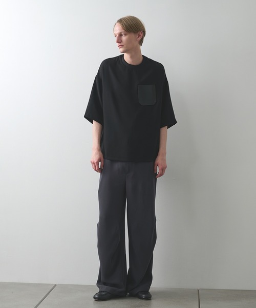 STUDIOUS(ステュディオス)の「【STUDIOUS】SUMMER ESSENTIAL DRAWCORD TEE(Tシャツ/カットソー・メンズ・ブラック・1/2)」の16枚目の写真