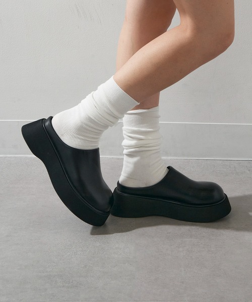 SETUP7（セットアップセブン）の「【SETUP7】厚底バックオープンサボ  クロックサンダル　ボリュームソール　KNF-TP（サンダル・レディース・ブラウン/ブラック・38/37/36）」の5枚目の写真