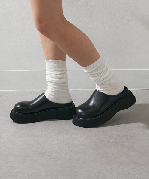 SETUP7（セットアップセブン）の「【SETUP7】厚底バックオープンサボ  クロックサンダル　ボリュームソール　KNF-TP（サンダル・レディース・ブラウン/ブラック・38/37/36）」の6枚目の写真