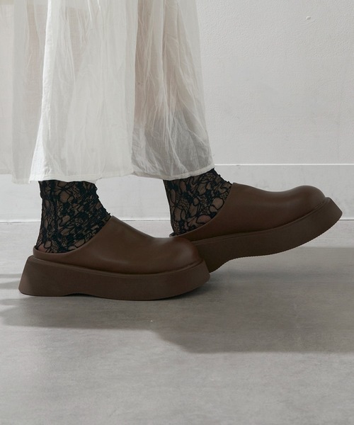 SETUP7（セットアップセブン）の「【SETUP7】厚底バックオープンサボ  クロックサンダル　ボリュームソール　KNF-TP（サンダル・レディース・ブラウン/ブラック・38/37/36）」の12枚目の写真