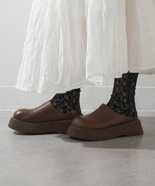 SETUP7（セットアップセブン）の「【SETUP7】厚底バックオープンサボ  クロックサンダル　ボリュームソール　KNF-TP（サンダル・レディース・ブラウン/ブラック・38/37/36）」の13枚目の写真