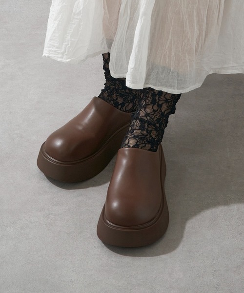 SETUP7（セットアップセブン）の「【SETUP7】厚底バックオープンサボ  クロックサンダル　ボリュームソール　KNF-TP（サンダル・レディース・ブラウン/ブラック・38/37/36）」の11枚目の写真