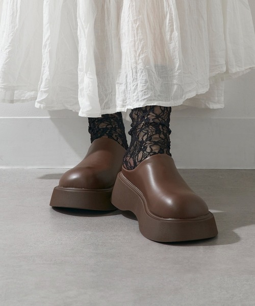 SETUP7（セットアップセブン）の「【SETUP7】厚底バックオープンサボ  クロックサンダル　ボリュームソール　KNF-TP（サンダル・レディース・ブラウン/ブラック・38/37/36）」の10枚目の写真