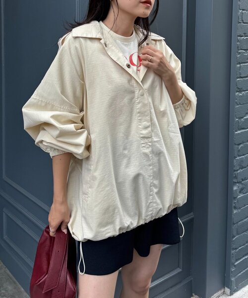 CIAOPANIC TYPY(チャオパニックティピー)の「【シーズンレスで活躍】リップストップオーバーサイズアノラック(ブルゾン・レディース・ブラック/カーキ/アイボリー・ONE SIZE)」の1枚目の写真