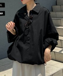 【セオリー】4wayアノラック風ジップアップロングブルゾン ブラック黒 21AW セオリー】4wayアノラック風ジップアップロングブルゾン