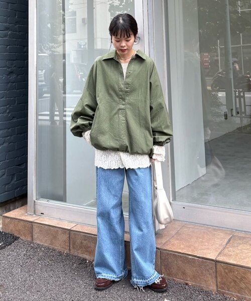 CIAOPANIC TYPY(チャオパニックティピー)の「【シーズンレスで活躍】リップストップオーバーサイズアノラック(ブルゾン・レディース・ブラック/カーキ/アイボリー・ONE SIZE)」の17枚目の写真