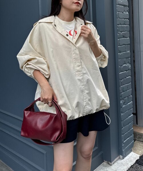 CIAOPANIC TYPY(チャオパニックティピー)の「【シーズンレスで活躍】リップストップオーバーサイズアノラック(ブルゾン・レディース・ブラック/カーキ/アイボリー・ONE SIZE)」の19枚目の写真