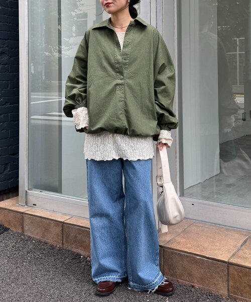 CIAOPANIC TYPY(チャオパニックティピー)の「【シーズンレスで活躍】リップストップオーバーサイズアノラック(ブルゾン・レディース・ブラック/カーキ/アイボリー・ONE SIZE)」の13枚目の写真