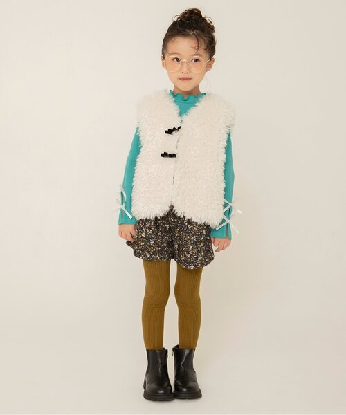 apres les cours（アプレレクール）の「【WEB限定/ジュニア対応】まいにちショートパンツ（その他パンツ・キッズ・ラベンダー/ベージュ/ブラック/ワインレッド/ピンク/ネイビー/その他3・100/120/110/140/130/90/80）」の14枚目の写真