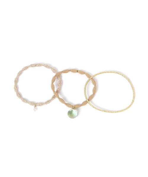 studio CLIP（スタディオクリップ）の「パーツ付き 3SETゴム（ヘアゴム・レディース・ブラウン/その他1/その他2・FREE）」の2枚目の写真