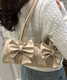 フェイクレザー2WAYリボンバッグ