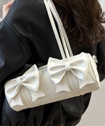 フェイクレザー2WAYリボンバッグ