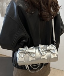 フェイクレザー2WAYリボンバッグ