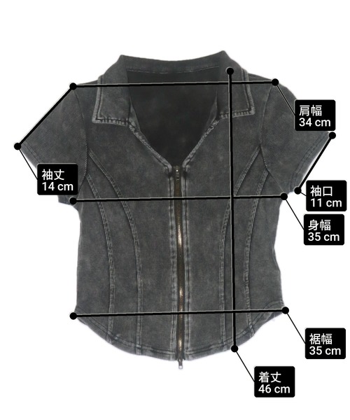 ANAP(アナップ)の「ウォッシュ加工 Wジップリブ襟付きトップス(Tシャツ/カットソー・レディース・イエロー/ブラック系その他/ブラウン/ピンク・FREE)」の20枚目の写真