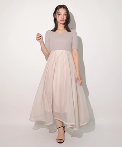 スカート Her lip to Docking Knit Balloon Dress Docking Knit Balloon Dress（ワンピース）｜Her lip to（ハー
