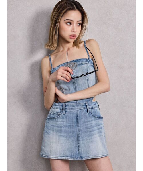 新品GD MOLD SIDE OPEN スカートライクデニムワンピース ジェイダ GYDA GD MOLD SIDE OPENスカートライクデニム