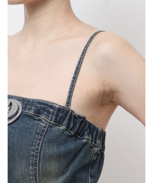 GYDA（ジェイダ）の「GD MOLD SIDE OPENスカートライクデニムワンピース（ワンピース・レディース・ライトブルー/インディゴブルー・SMALL/MEDIUM）」の16枚目の写真