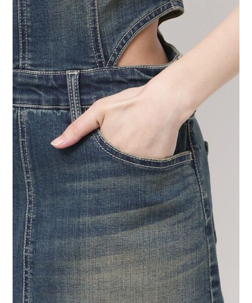 セール】GD MOLD SIDE OPENスカートライクデニムワンピース