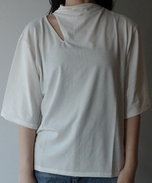 CLANE（クラネ）の「HALF ZIP SHORT TOPS（Tシャツ/カットソー