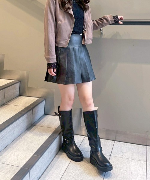 FUN(ファン)の「ゴウヒプリーツスカート(スカート・レディース・ブラウン/ブラック・S/M/L/XS)」の5枚目の写真