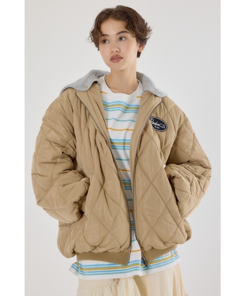 RODEO CROWNS WIDE BOWL（ロデオクラウンズワイドボウル）の「キルティングフードブルゾン（ブルゾン・レディース・ブラック/ベージュ/オフホワイト/マルチ・FREE）」の17枚目の写真