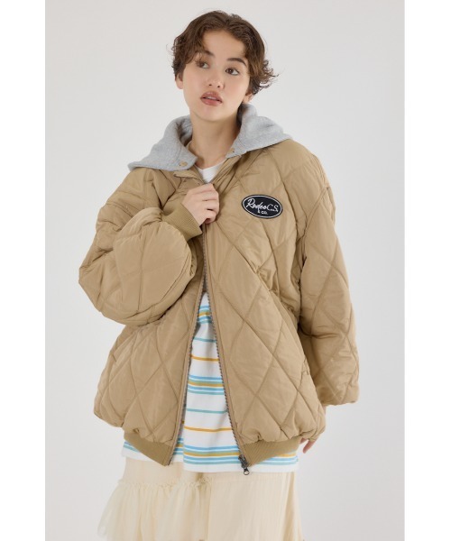 RODEO CROWNS WIDE BOWL（ロデオクラウンズワイドボウル）の「キルティングフードブルゾン（ブルゾン・レディース・ブラック/ベージュ/オフホワイト/マルチ・FREE）」の18枚目の写真