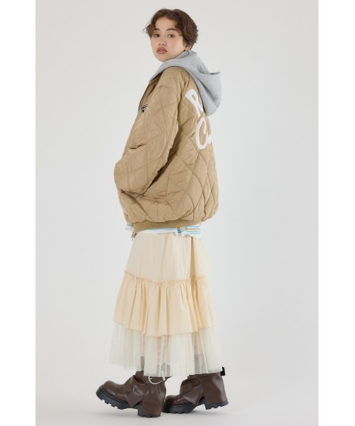 RODEO CROWNS WIDE BOWL（ロデオクラウンズワイドボウル）の「キルティングフードブルゾン（ブルゾン・レディース・ブラック/ベージュ/オフホワイト/マルチ・FREE）」の21枚目の写真