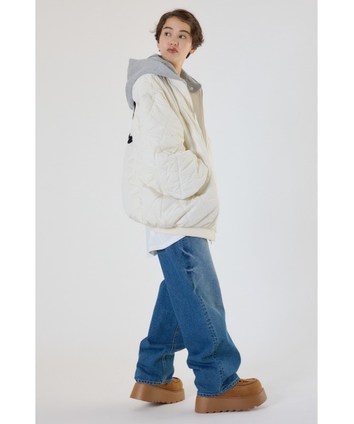 RODEO CROWNS WIDE BOWL（ロデオクラウンズワイドボウル）の「キルティングフードブルゾン（ブルゾン・レディース・ブラック/ベージュ/オフホワイト/マルチ・FREE）」の13枚目の写真