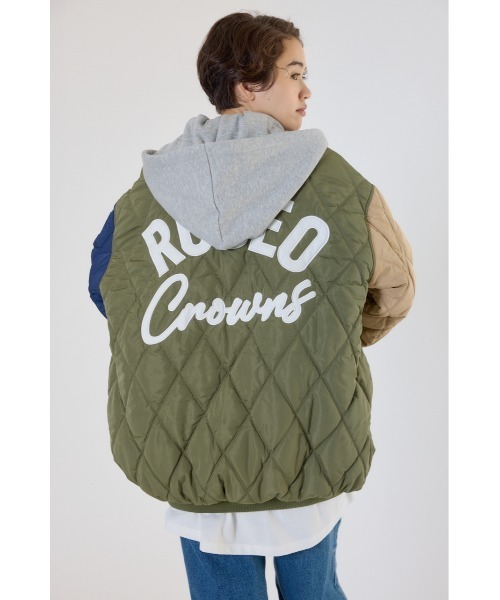ロデオクラウンズ キルティングフードブルゾン BLACK アウター 羽織り キルティングフードブルゾン（ブルゾン）｜RODEO CROWNS WIDE BOWL