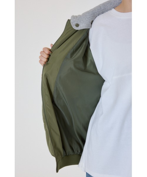 RODEO CROWNS WIDE BOWL（ロデオクラウンズワイドボウル）の「キルティングフードブルゾン（ブルゾン・レディース・ブラック/ベージュ/オフホワイト/マルチ・FREE）」の9枚目の写真