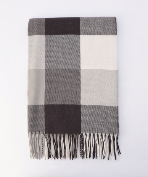 MONO　COMME CA（モノコムサ）の「ブロックチェックストール（ストール/ショール・レディース・グレー/サックスブルー/ベージュ・FREE）」の7枚目の写真