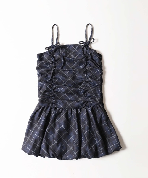 PHILLY(フィリー)の「チェックギャザーバルーンワンピース(ワンピース・レディース・ブラウン/ネイビー・FREE)」の11枚目の写真