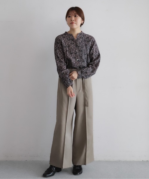 NOMBRE IMPAIR（ノンブルアンペール）の「フェザードアラベスクPT　スキッパーブラウス（シャツ/ブラウス・レディース・グリーン/パープル・FREE）」の18枚目の写真